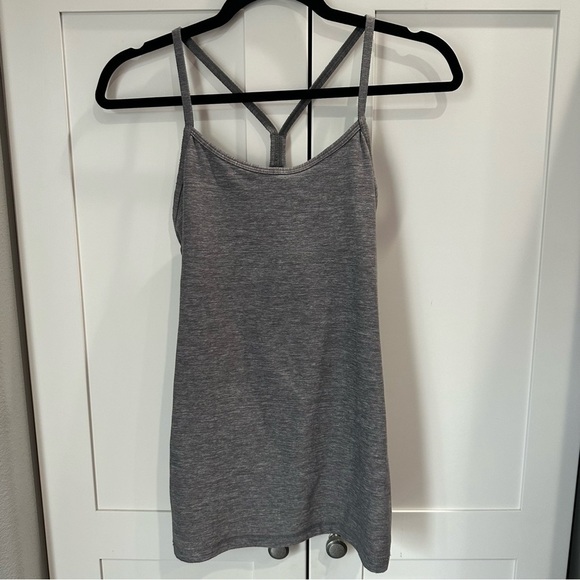 Lululemon Power Y tank women’s size 6 heather gray - Picture 1 of 4